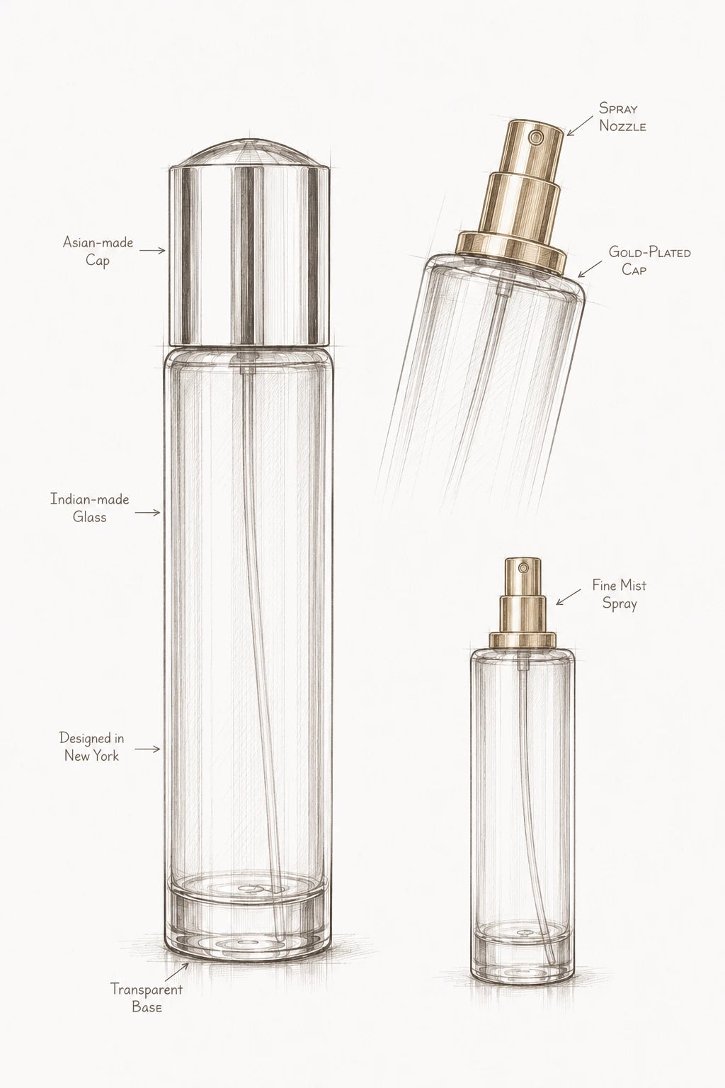 Decent - For Women bottle anatomy sketch